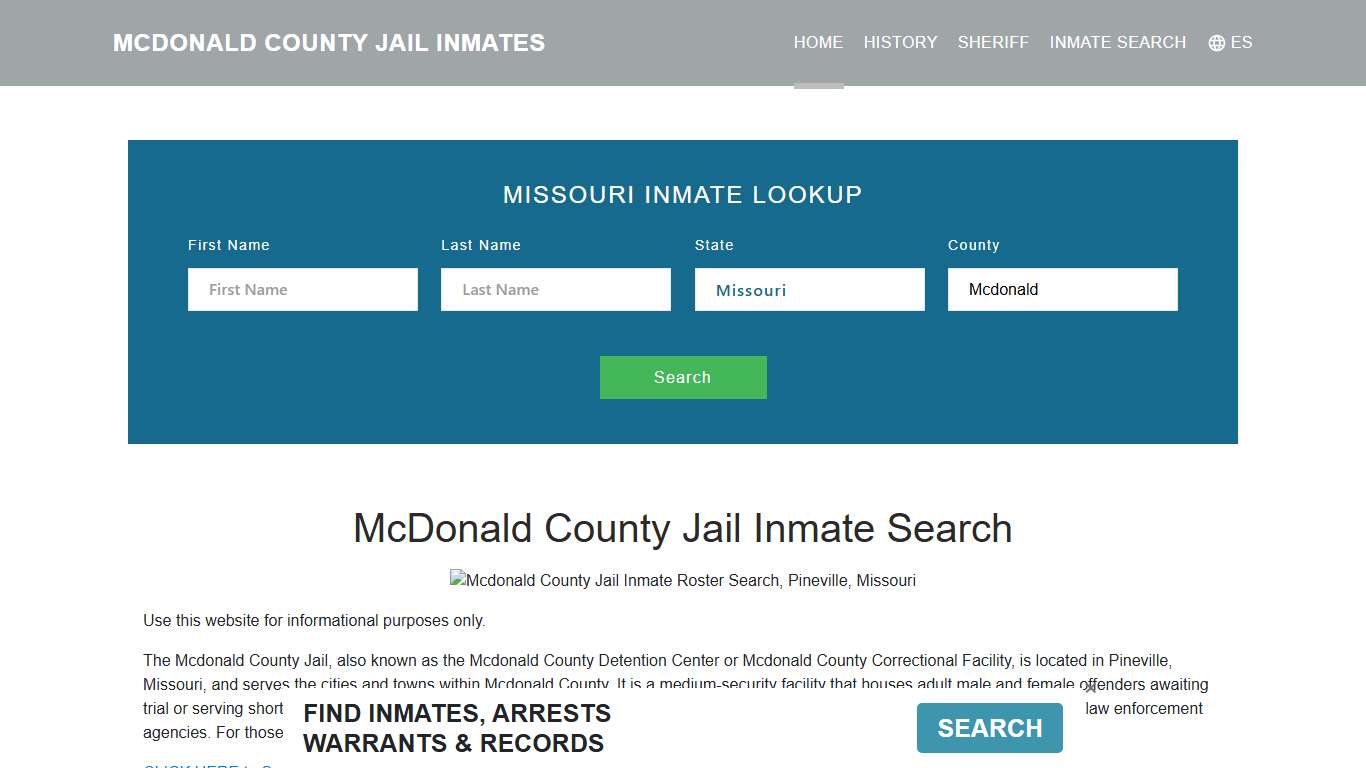 Mcdonald County Jail Inmate Roster Lookup, Pineville, MO
